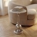 Beistelltisch >WL7.713< in Weiß / Silber, Marmor & Aluminium - 57x40cm (HxD)