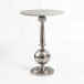 Beistelltisch >WL7.713< in Weiß / Silber, Marmor & Aluminium - 57x40cm (HxD)