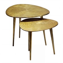 Satztisch >WL7.715< (2-teilig) in Gold, Aluminium -...