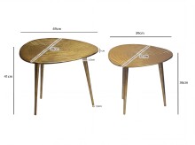 Satztisch >WL7.715< (2-teilig) in Gold, Aluminium - 49x49x41cm (LxBxH)