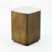 Beistelltisch >WL7.716< in Weiß / Gold, Marmor & Metall - 33x47x33cm (BxHxT)