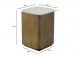Beistelltisch >WL7.716< in Weiß / Gold, Marmor & Metall - 33x47x33cm (BxHxT)