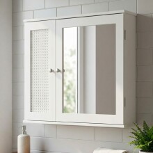 Badezimmerspiegelschrank >WL7.762< in Weiß - 60x50x15 (BxHxT)
