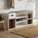 Schuhbank >WL7.767< in Weiß, Holzwerkstoff - 100x45x30cm (BxHxT)