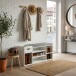 Schuhbank >WL7.767< in Weiß, Holzwerkstoff - 100x45x30cm (BxHxT)