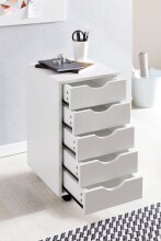 Rollcontainer >WL7.773< in Weiß, Holzwerkstoff - 33x64x38cm (BxHxT)