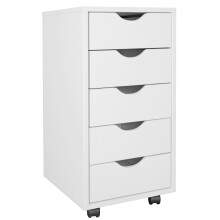 Rollcontainer >WL7.773< in Weiß, Holzwerkstoff - 33x64x38cm (BxHxT)