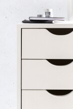 Rollcontainer >WL7.773< in Weiß, Holzwerkstoff - 33x64x38cm (BxHxT)