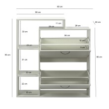 Schuhkipper >WL7.774< in Weiß, Holzwerkstoff - 85x93x24cm (BxHxT)