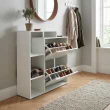 Schuhkipper >WL7.774< in Weiß, Holzwerkstoff - 85x93x24cm (BxHxT)