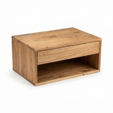 Nachttisch >WL7.776< hängend, in Akazie, Massivholz - 50x25x35cm (BxHxT)