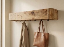 Garderobenhaken >WL7.780< in Akazie / schwarz - 100x20x20 (BxHxT)