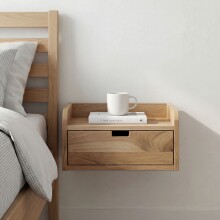 Nachttisch >WL7.781< hängend, in Akazie, Massivholz - 45x20x30cm (BxHxT)