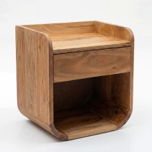Nachttisch >WL7.782< hängend, in Akazie, Massivholz - 35x40x33cm (BxHxT)
