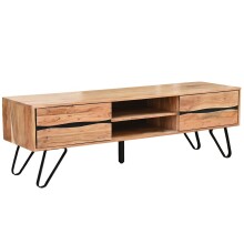 Lowboard >WL7.784< in Akazie, Massivholz & Metall - 160x50x45cm (BxHxT)