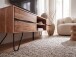 Lowboard >WL7.784< in Akazie, Massivholz & Metall - 160x50x45cm (BxHxT)