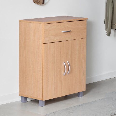 Schuhkommode >WL7.786< in Buche Dekor, Holzwerkstoff - 60x75x30cm (BxHxT)