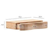 Nachttisch >WL7.841< hängend, mit Fach, Akazie, Massivholz - 40x8x20cm (BxHxT)