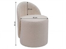 Cocktailsessel >WL7.787< in Beige, Bezug: Teddystoff - 40x43x60cm (LxBxH)