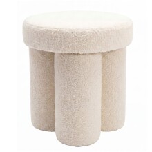 Sitzhocker >WL7.789< in creme, Bezug: Teddystoff - 45x40cm (HxD)