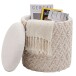 Pouf >WL7.790< in creme, Bezug: Stoff - 45x40cm (HxD)
