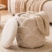 Pouf >WL7.791< in creme, Bezug: Teddystoff - 45x40cm (HxD)