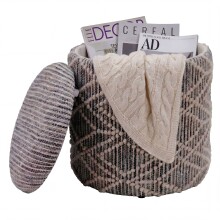 Pouf >WL7.792< in Grau, Bezug: Stoff - 45x40cm (HxD)