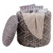 Pouf >WL7.792< in Grau, Bezug: Stoff - 45x40cm (HxD)