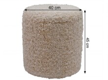 Pouf >WL7.793< in Beige, Bezug: Stoff - 45x40cm (HxD)
