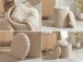 Pouf >WL7.793< in Beige, Bezug: Stoff - 45x40cm (HxD)