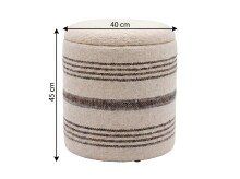 Pouf >WL7.794< in Beige, Bezug: Stoff - 45x40cm (HxD)