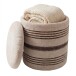 Pouf >WL7.794< in Beige, Bezug: Stoff - 45x40cm (HxD)