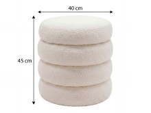 Pouf >WL7.795< in creme, Bezug: Teddystoff - 45x40cm (HxD)