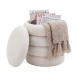 Pouf >WL7.795< in creme, Bezug: Teddystoff - 45x40cm (HxD)