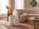 Pouf >WL7.795< in creme, Bezug: Teddystoff - 45x40cm (HxD)