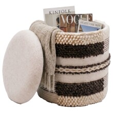 Pouf >WL7.796< in Beige, Bezug: Stoff - 45x40cm (HxD)
