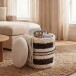 Pouf >WL7.796< in Beige, Bezug: Stoff - 45x40cm (HxD)
