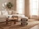 Pouf >WL7.796< in Beige, Bezug: Stoff - 45x40cm (HxD)