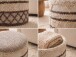 Pouf >WL7.797< in Beige, Bezug: Stoff - 45x40cm (HxD)