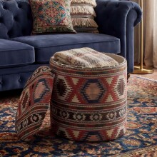 Pouf >WL7.798< in Bunt, Bezug: Stoff - 45x40cm (HxD)