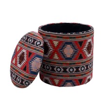 Pouf >WL7.798< in Bunt, Bezug: Stoff - 45x40cm (HxD)
