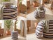 Pouf >WL7.799< in Beige, Bezug: Stoff - 45x40cm (HxD)