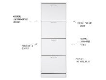 Schuhkipper >Mavin II< in Weiß - 58x162x25cm (BxHxT)