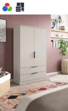 Garderobenschrank >Kopenhagen< in Kaschmir, weiss...