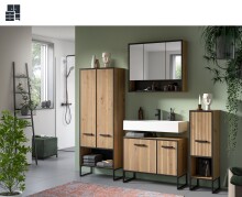 Badezimmer-Set >Bagno< in Artisan Eiche Nachbildung...