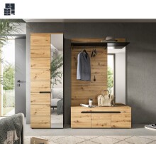 Garderoben-Set >Canu< in Basalt grau/Artisan Eiche...