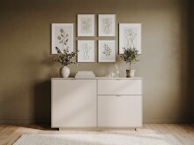 Kommode >Sivas < in Sand, Holzwerkstoff - 120x90x37,5cm (BxHxT)
