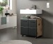 Waschbeckenunterschrank >Ice< in Nox Oak Dekor / Schwarz - 60x58x30cm (BxHxT)