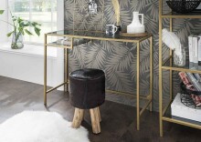 Konsolentisch >Granada< in Gold & Grauglas, Metall - 100x74x36cm (BxHxT)