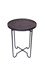 Beistelltisch >Vanja< in Schwarz, Aluminium / Metall - 60x45cm (HxD)